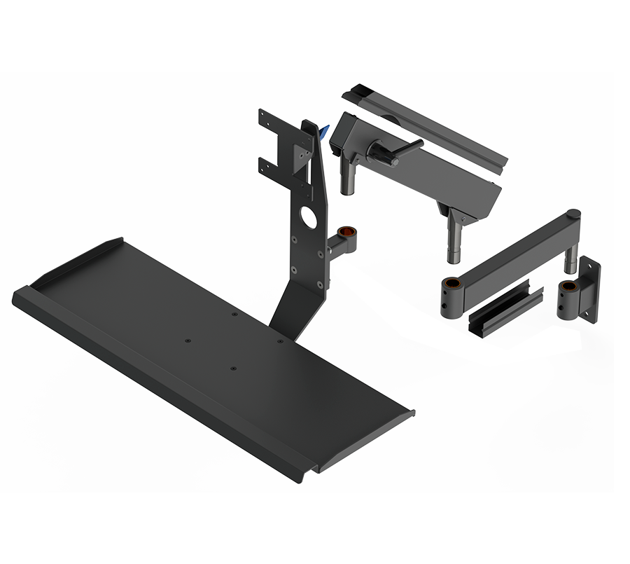 industrial counterbalanced articulating arm mount for computer monitor and keyboard